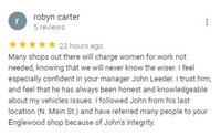 Customer Google Review