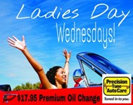 Ladies Day Wednesday - $17.95 Premium Oil Change